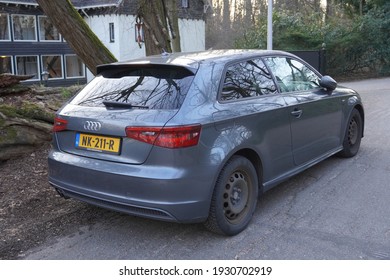 Limburg,Netherland-March 06,2021: Audi A3 In Bronze Color, Is A Small Family Or Subcompact Executive Car Manufactured And Marketed Since The 1990s 