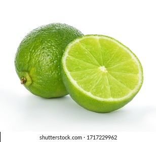 Lime closeup isolated on white background. - Shutterstock ID 1717229962