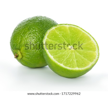 Lime closeup isolated on white background.
