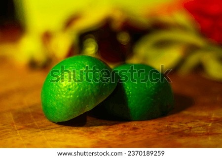 lime cuts on wooden chopboard Stock photo © 