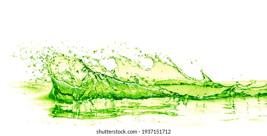 Lime Drink Splash On White Background