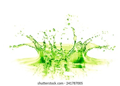 Lime Drink Splash On White Background