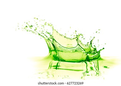 Lime Drink Splash On White Background