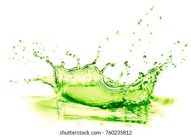 Lime Drink Splash On White Background