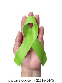 Lime Green Ribbon For Mental Health Illness, Lymphoma Cancer Awareness, Lyme Disease, Spinal Cord Injuries, Kabuki Syndrome, Duchenne Muscular Dystrophy, And Sexually Transmitted Diseases (STD)