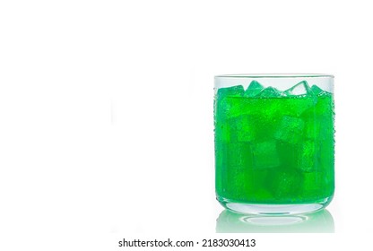 Lime Green Soft Drink Isolate On White Background