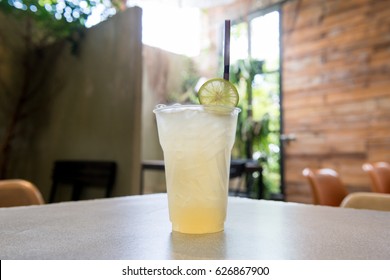 Lime Juice In Plastic Cup