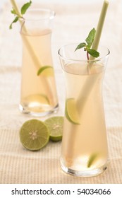 Lime Lemon And Lemongrass Drink For Health.