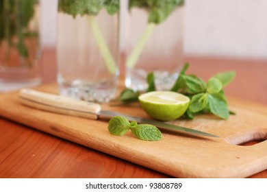 lime and mint for cocktail - Shutterstock ID 93808789