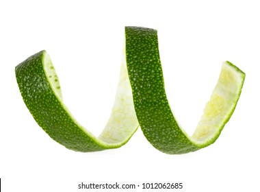 Lime Peel Against White Background