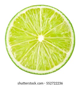 Lime slice. Fruit isolated on white background. With clipping path. - Shutterstock ID 552722236