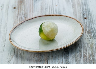 Lime Sorbet In Lime Fruit