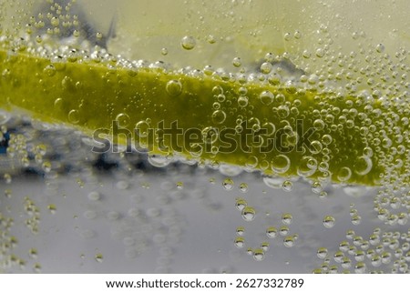 Lime underwater - close up of a bubbles