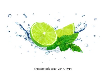 Lime And Water Splash