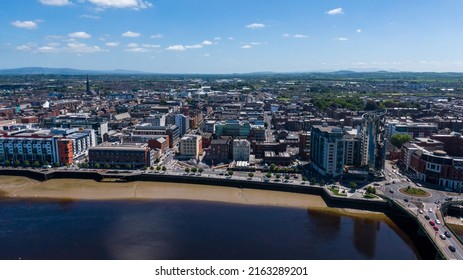 Limerick City On A Sunny Day And Surroundings Aerial View, Limerick, Ireland ,May,28,2022