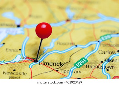 Limerick Pinned On A Map Of Ireland
