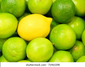 Limes and one lemon from supermarket