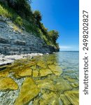 The limestone bluff (20 m high) at Little Bluff Conservation Area, Milford, Ontario Canada.