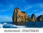 Limestone cliff formation of Maya bay near phi phi island Thailand