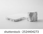 Limestone cracked on white background