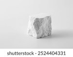 Limestone cracked on white background