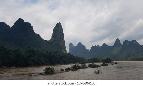 Limestone formations at Yangshuo, China 