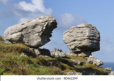 Limestone Glacial Erratic Boulders, Caher Valley, The Burren