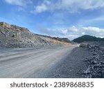 Limestone mining on high mountain peaks.