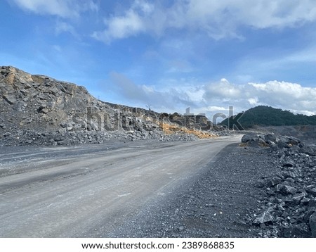 Limestone mining on high mountain peaks.