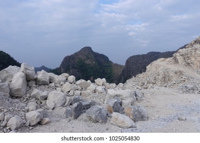 Limestone mining, quarry.