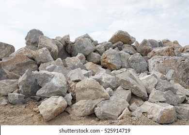 Limestone pile in mining