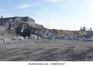 Limestone quarry for cement production.