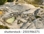 Limestone quarry at industrial open-pit mining site In North Carolina Appalachians, USA