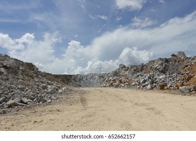 Limestone quarry, Mining.