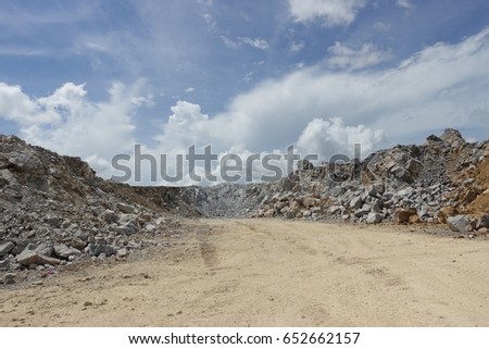 Limestone quarry, Mining.