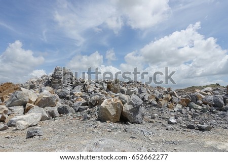 Limestone quarry, Mining.