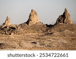 Limestone rock formations known as Tufa Spires taken at the Trona Pinnacles in the Mojave Desert near Trona, CA 