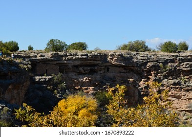 Limestone Rock Wall In The Verde Valley Arizona Desert 