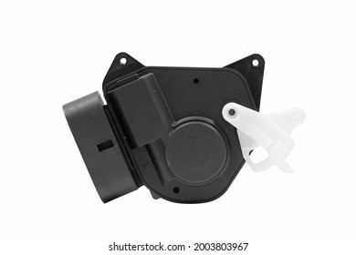 Limit Switch Of The Car Central Locking Door On A White Background. View From Above