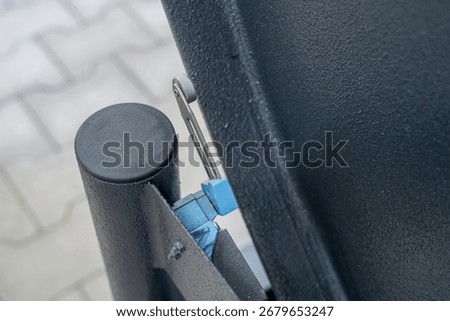 Limit switch roller lever on industrial machine frame