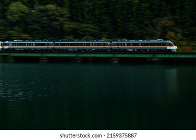 Limited Express HIDA Running On The Takayama Line In Autumn