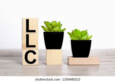 Limited Liability Company LLC Business Concept. On Wooden Blocks