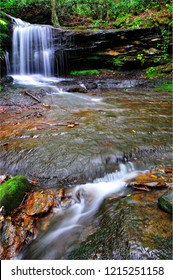 Lin Camp Branch Waterfall, Monongahela National Forest, Webster County, West Virginia, USA