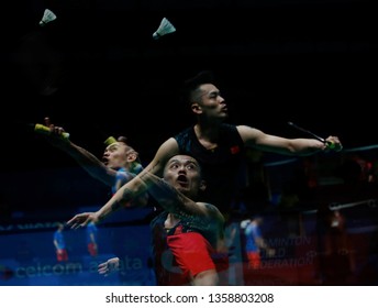 Lin Dan of China in action on day two of the Badminton Malaysia Open at Axiata Arena on April 3, 2019 in Kuala Lumpur, Malaysia