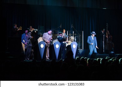 LINCOLN, CA - DEC 29: Big Bad Voodoo Daddy performs at Thunder Valley Casino Resort in Lincoln, California on December 28, 2012