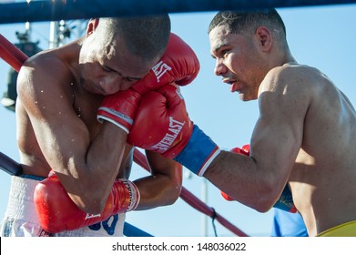 LINCOLN, CA July 26: ESPN's Friday Night Fights Featuring Burgos Vs Amidu And Santos Vs Gonzalez At Thunder Valley Casino Resort In Lincoln, California On July 26, 2013