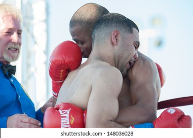 LINCOLN, CA July 26: ESPN's Friday Night Fights Featuring Burgos Vs Amidu And Santos Vs Gonzalez At Thunder Valley Casino Resort In Lincoln, California On July 26, 2013