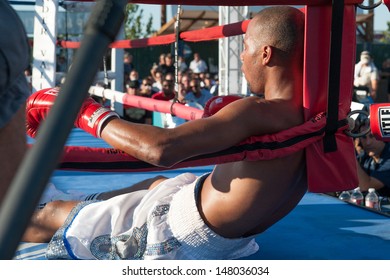 LINCOLN, CA July 26: ESPN's Friday Night Fights Featuring Burgos Vs Amidu And Santos Vs Gonzalez At Thunder Valley Casino Resort In Lincoln, California On July 26, 2013