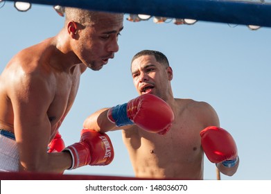 LINCOLN, CA July 26: ESPN's Friday Night Fights Featuring Burgos Vs Amidu And Santos Vs Gonzalez At Thunder Valley Casino Resort In Lincoln, California On July 26, 2013