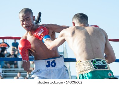 LINCOLN, CA July 26: ESPN's Friday Night Fights Featuring Burgos Vs Amidu And Santos Vs Gonzalez At Thunder Valley Casino Resort In Lincoln, California On July 26, 2013